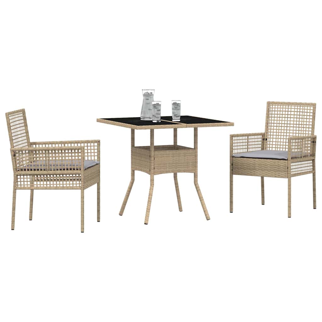 Tuin Eetset 3 Pcs Poly Riet