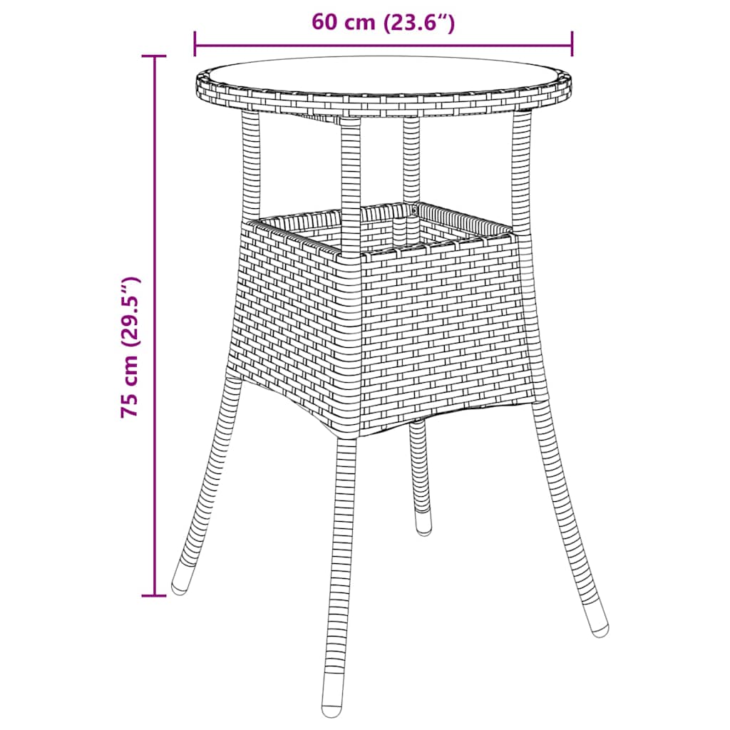 Tuin Eetset 5 Pcs Poly Riet