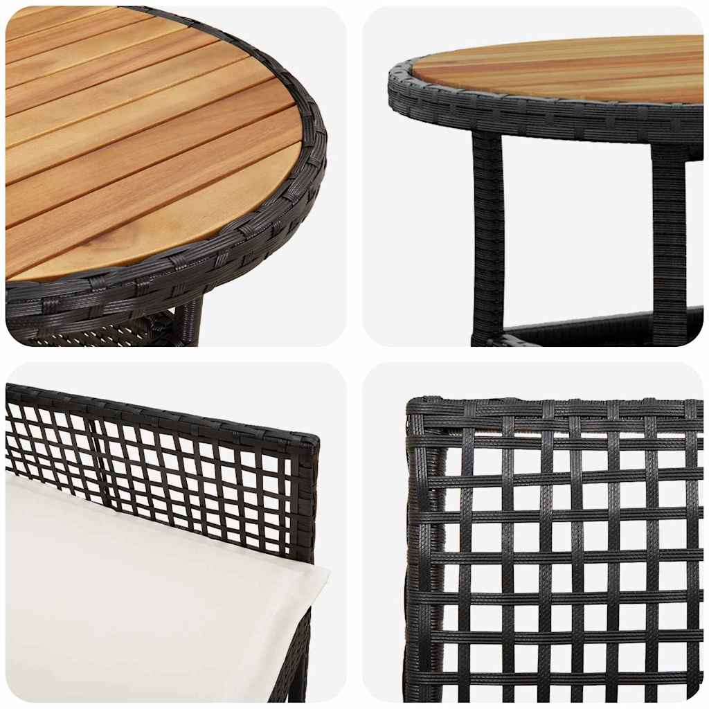 Tuin Eetset 3 Pcs Poly Riet