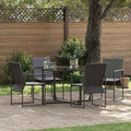 Tuin Eetset 5 Pcs Zwart Staal