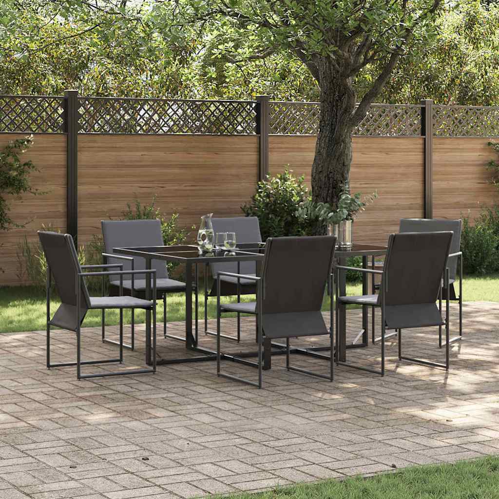 Tuin Eetset 5 Pcs Zwart Staal