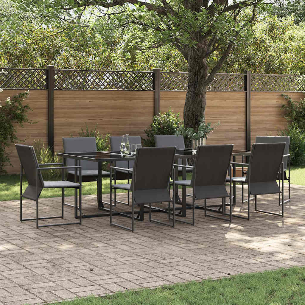 Tuin Eetset 5 Pcs Zwart Staal