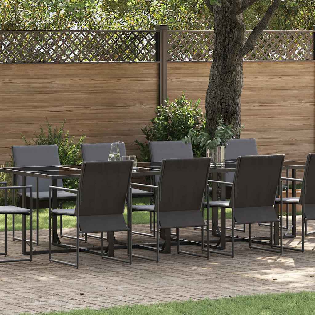 Tuin Eetset 5 Pcs Zwart Staal
