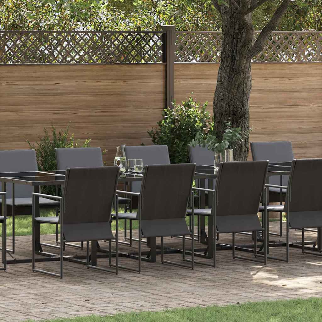 Tuin Eetset 5 Pcs Zwart Staal
