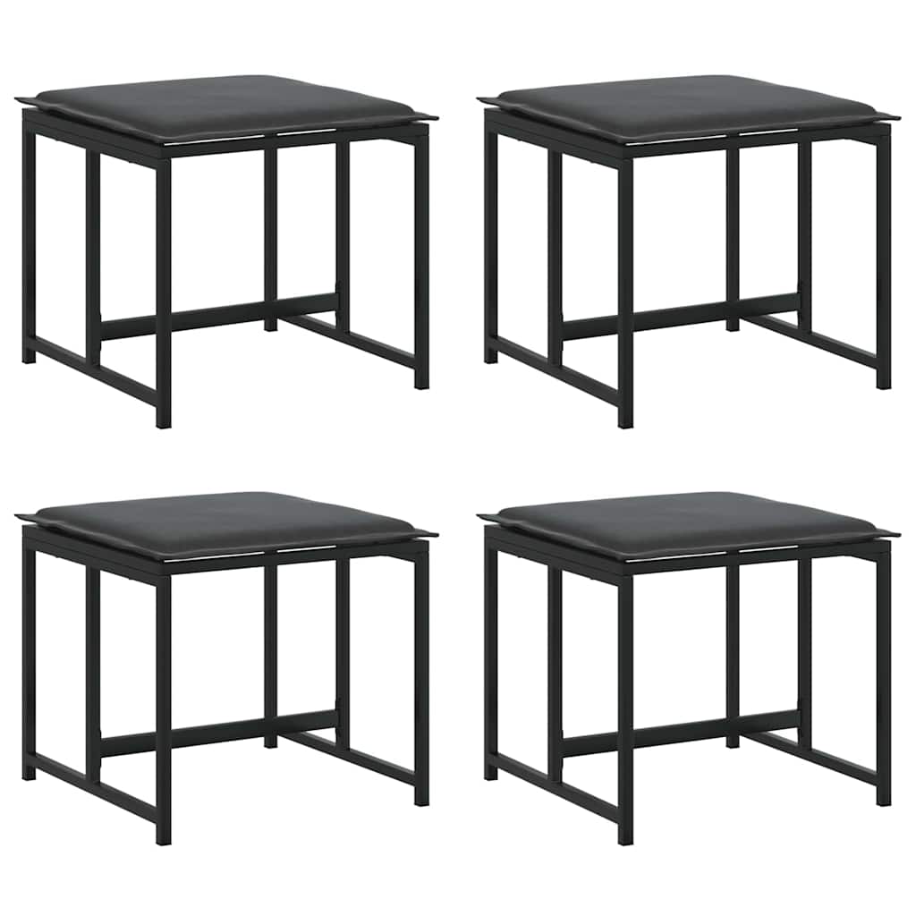 Tuin Eetset 9 Pcs Zwart Staal