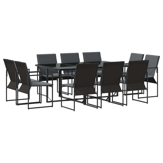 Tuin Eetset 11 Pcs Zwart Staal