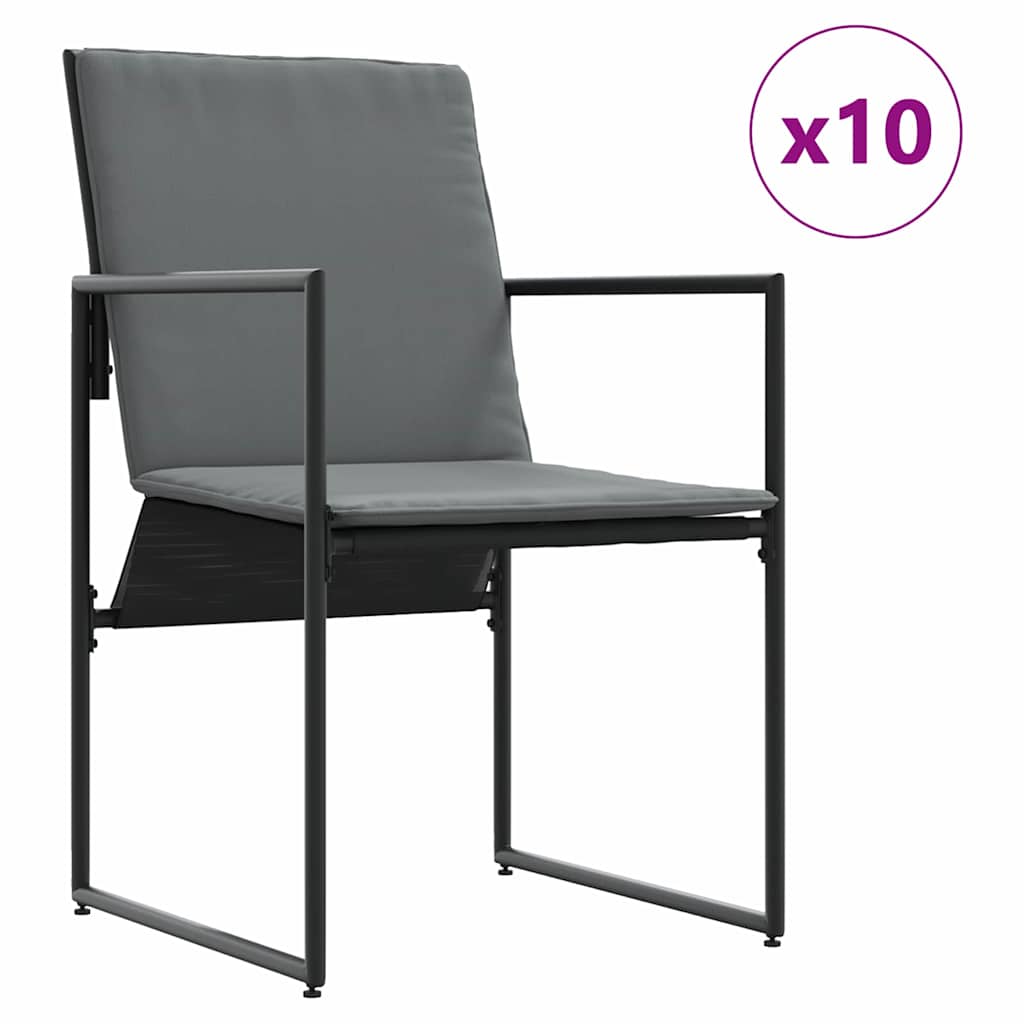 Tuin Eetset 11 Pcs Zwart Staal