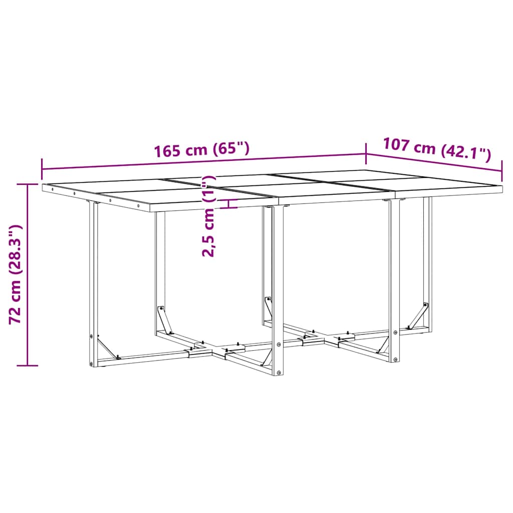 Tuin Eetset 11 Pcs Zwart Staal