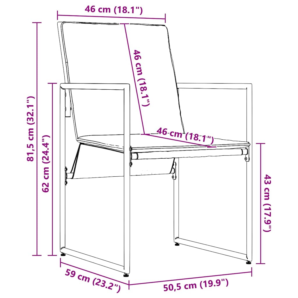 Tuin Eetset 11 Pcs Zwart Staal