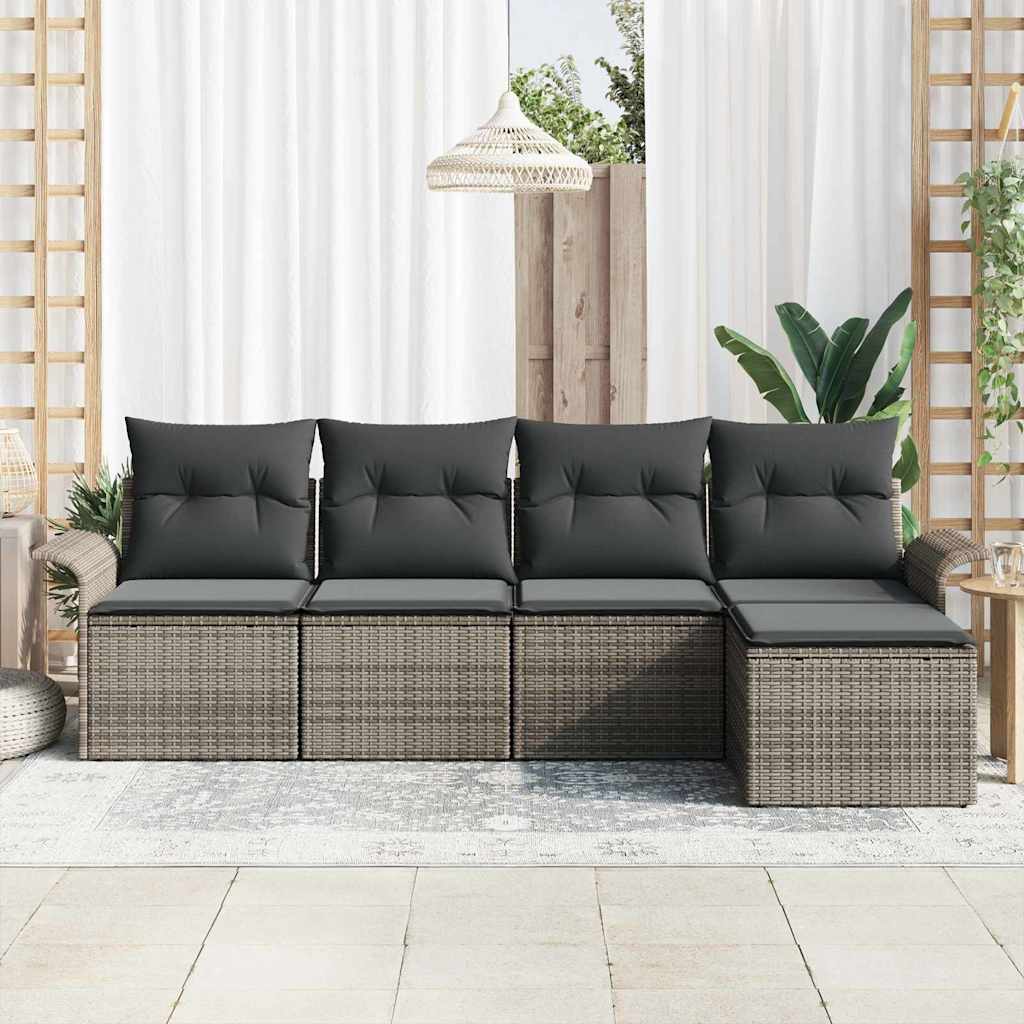 Tuin Sofa Set Met Kussen 5 Pcs Poly Riet