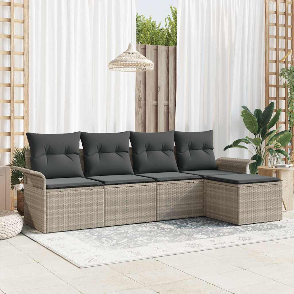 Tuin Sofa Set Met Kussen 5 Pcs Poly Riet