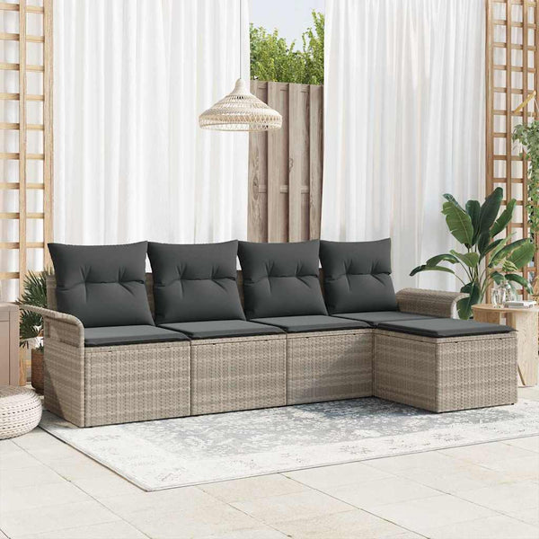 Tuin Sofa Set Met Kussen 5 Pcs Poly Riet