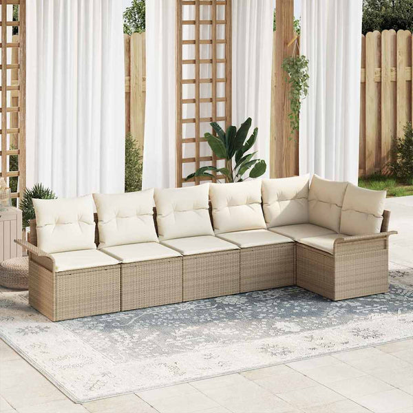 Tuin Sofa Set Met Kussen 6 Pcs Poly Riet
