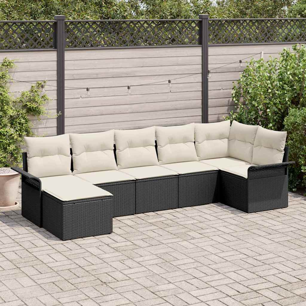 Tuin Sofa Set Met Kussen 7 Pcs Poly Riet