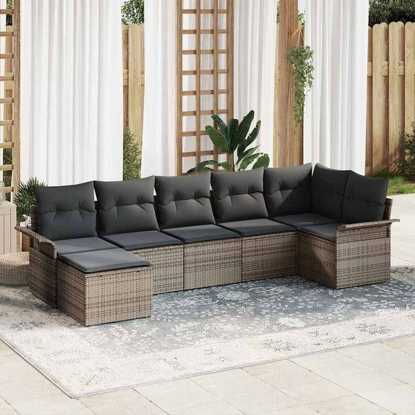 Tuin Sofa Set Met Kussen 7 Pcs Poly Riet