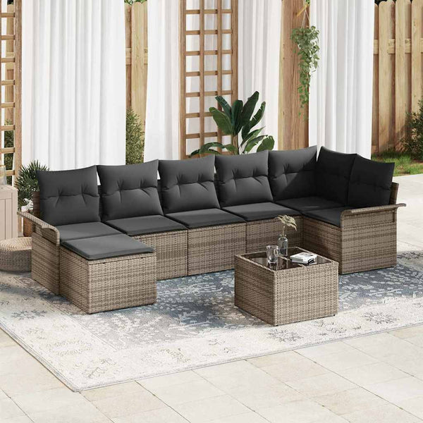 Tuin Sofa Set Met Kussen 7 Pcs Poly Riet