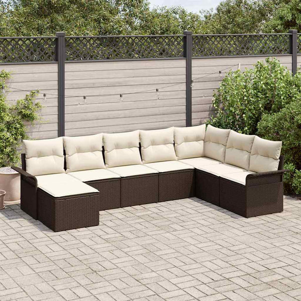 Tuin Sofa Set Met Kussen 8 Pcs Poly Riet