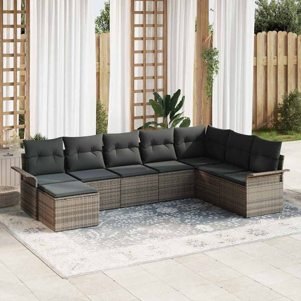 Tuin Sofa Set Met Kussen 8 Pcs Poly Riet