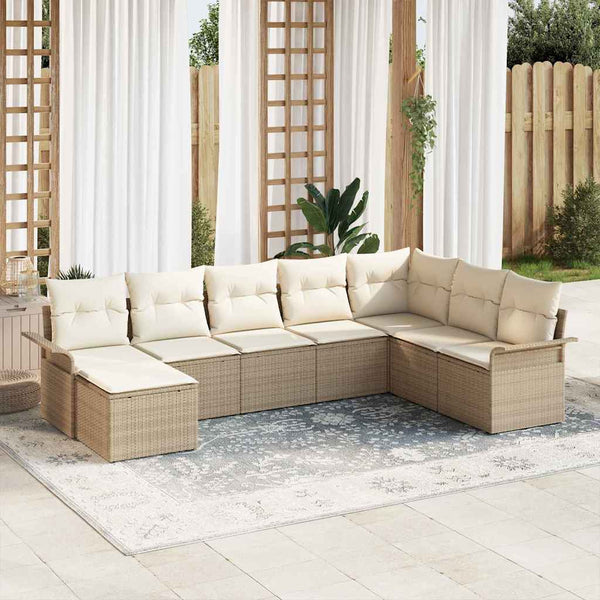 Tuin Sofa Set Met Kussen 8 Pcs Poly Riet