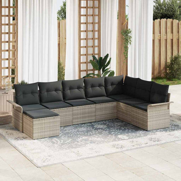 Tuin Sofa Set Met Kussen 8 Pcs Poly Riet