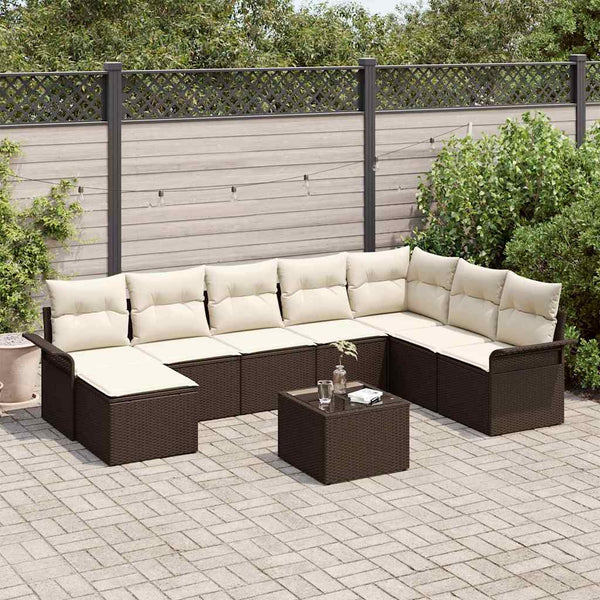 Tuin Sofa Set Met Kussen 8 Pcs Poly Riet