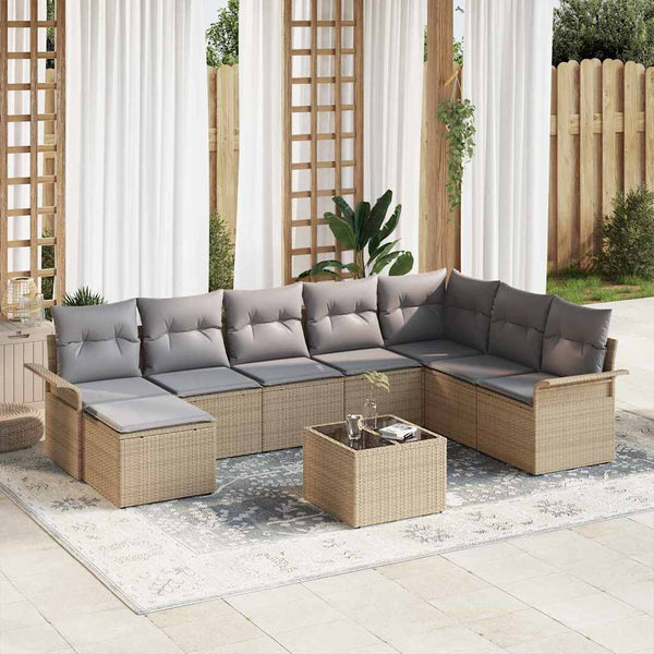 Tuin Sofa Set Met Kussen 8 Pcs Poly Riet