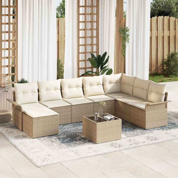 Tuin Sofa Set Met Kussen 8 Pcs Poly Riet
