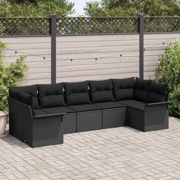 Tuin Sofa Set Met Kussen 7 Pcs Poly Riet