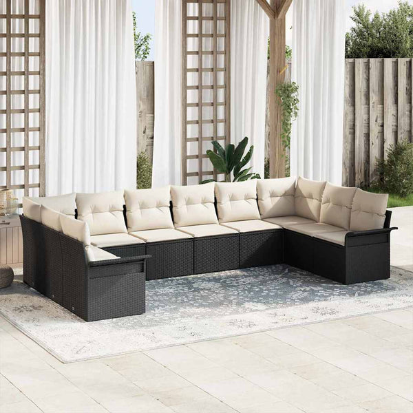 Tuin Sofa Set Met Kussen 10 Pcs Poly Riet