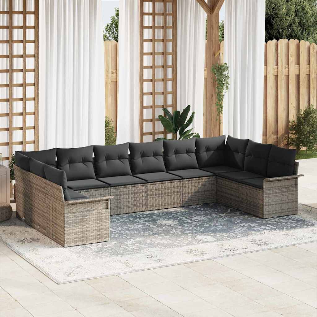 Tuin Sofa Set Met Kussen 10 Pcs Poly Riet