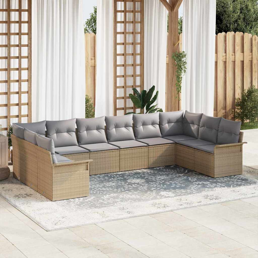 Tuin Sofa Set Met Kussen 10 Pcs Poly Riet
