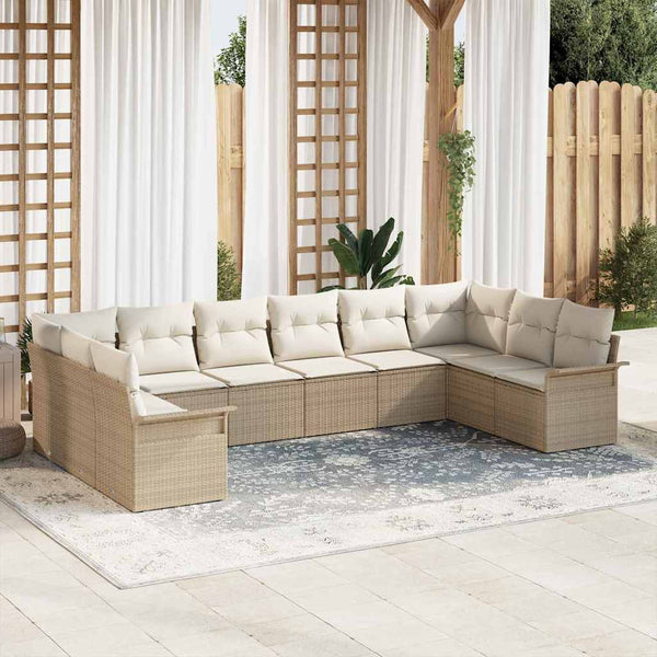 Tuin Sofa Set Met Kussen 10 Pcs Poly Riet