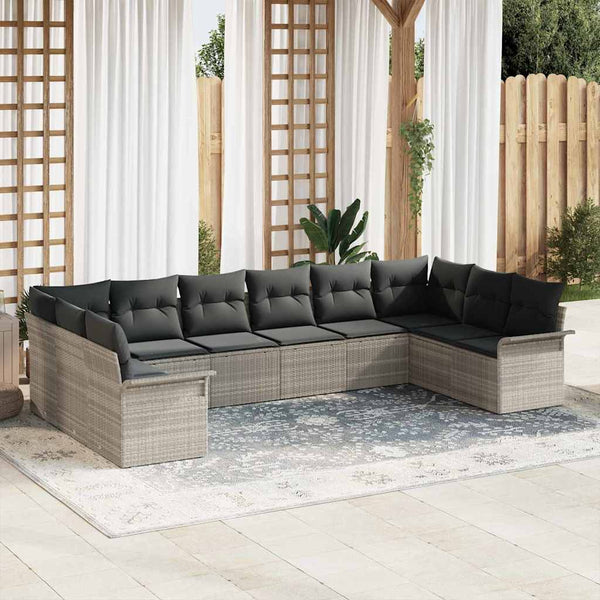 Tuin Sofa Set Met Kussen 10 Pcs Poly Riet