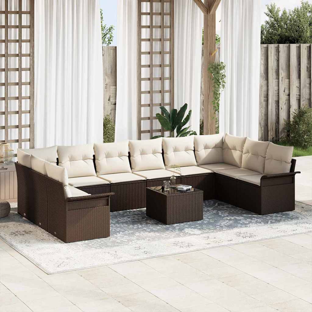 Tuin Sofa Set Met Kussen 10 Pcs Poly Riet