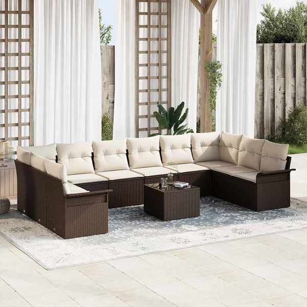 Tuin Sofa Set Met Kussen 10 Pcs Poly Riet