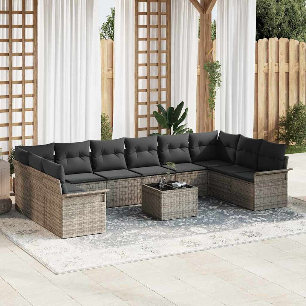 Tuin Sofa Set Met Kussen 10 Pcs Poly Riet