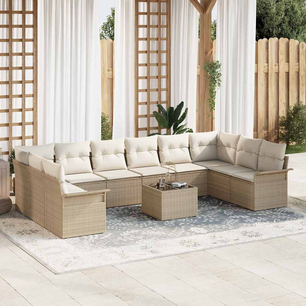 Tuin Sofa Set Met Kussen 10 Pcs Poly Riet