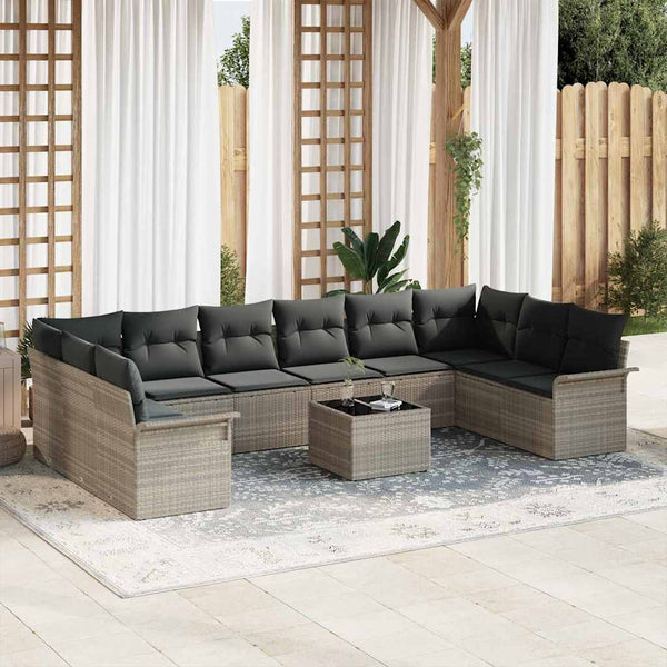 Tuin Sofa Set Met Kussen 10 Pcs Poly Riet