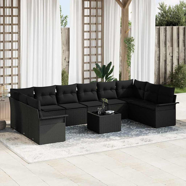 Tuin Sofa Set Met Kussen 10 Pcs Poly Riet