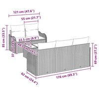 Tuin Sofa Set 6 Pcs Poly Riet