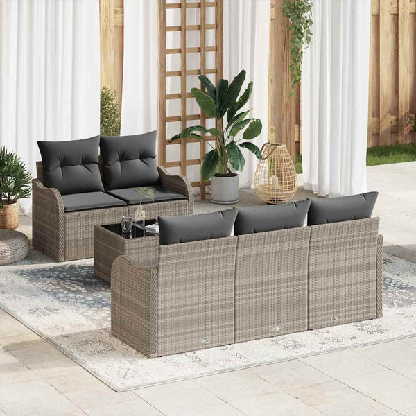 Tuin Sofa Set 6 Pcs Poly Riet