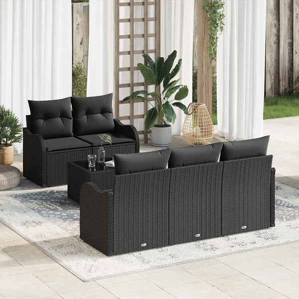 Tuin Sofa Set 6 Pcs Poly Riet
