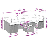 Tuin Sofa Set Met Kussen 8 Pcs 55 X 55 X 37 Cm Poly Riet