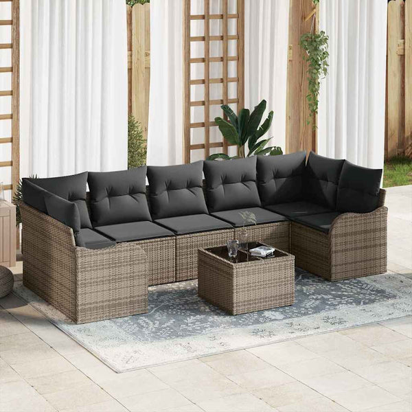 Tuin Sofa Set Met Kussen 8 Pcs 55 X 55 X 37 Cm Poly Riet