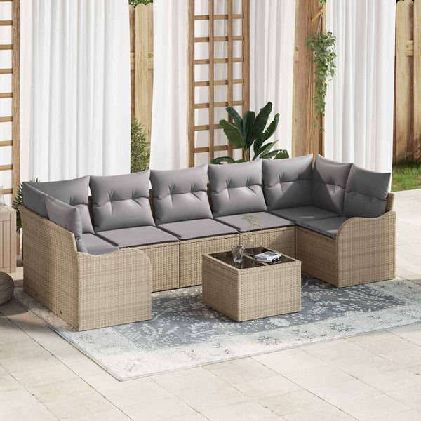Tuin Sofa Set Met Kussen 8 Pcs 55 X 55 X 37 Cm Poly Riet