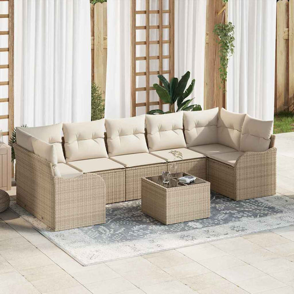Tuin Sofa Set Met Kussen 8 Pcs 55 X 55 X 37 Cm Poly Riet
