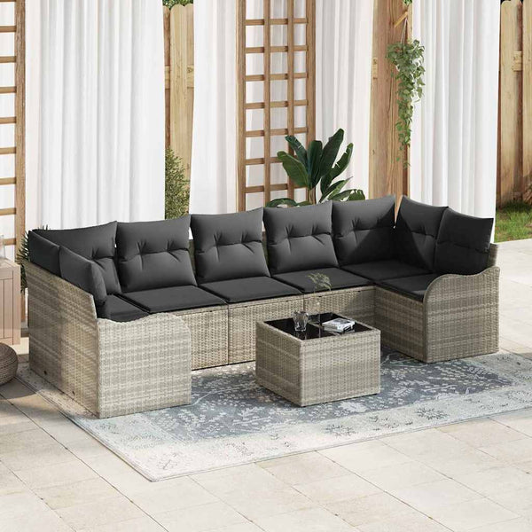 Tuin Sofa Set Met Kussen 8 Pcs 55 X 55 X 37 Cm Poly Riet