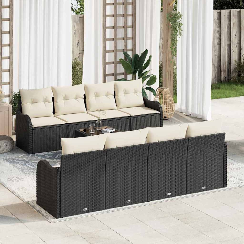 Tuin Sofa Set Met Kussen 9 Pcs 55 X 55 X 37 Cm Poly Riet