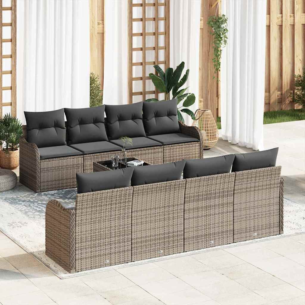 Tuin Sofa Set Met Kussen 9 Pcs 55 X 55 X 37 Cm Poly Riet