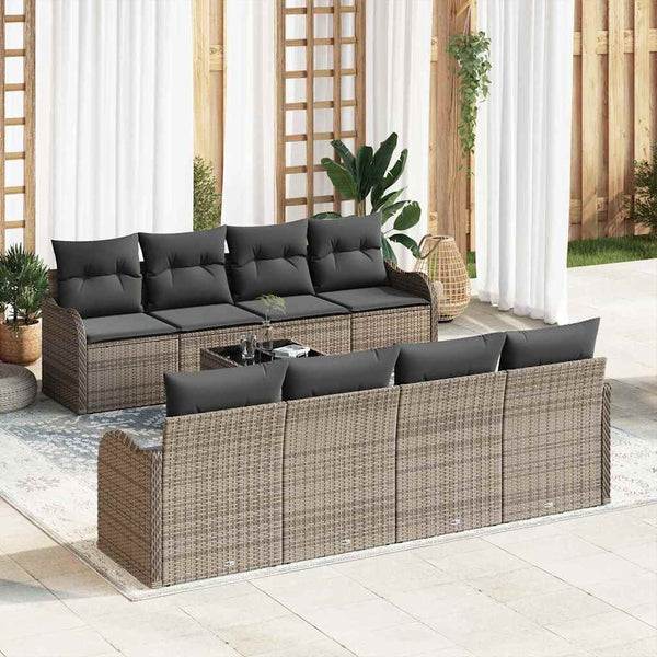 Tuin Sofa Set Met Kussen 9 Pcs 55 X 55 X 37 Cm Poly Riet
